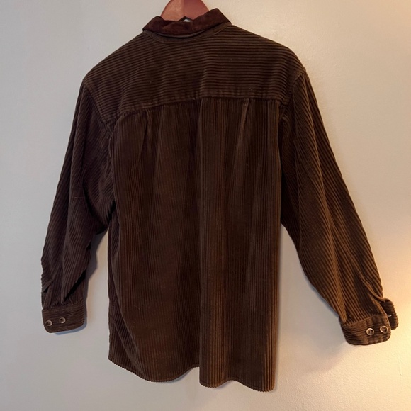 Charter Club Brown Corduroy Shacket W/ Suede Collar & 2 Front Pockets - Size S - Picture 3 of 7